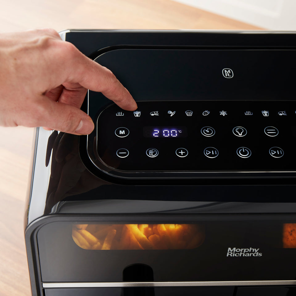 Digitale Heißluftfritteuse mit Doppelkorb, 7,2 Liter