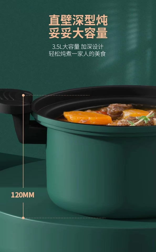 3,5L Mikro-Druck Schnellkochtopf – Antihaft, 5.0 KPA, Vielseitiger Küchentopf für Suppen & mehr