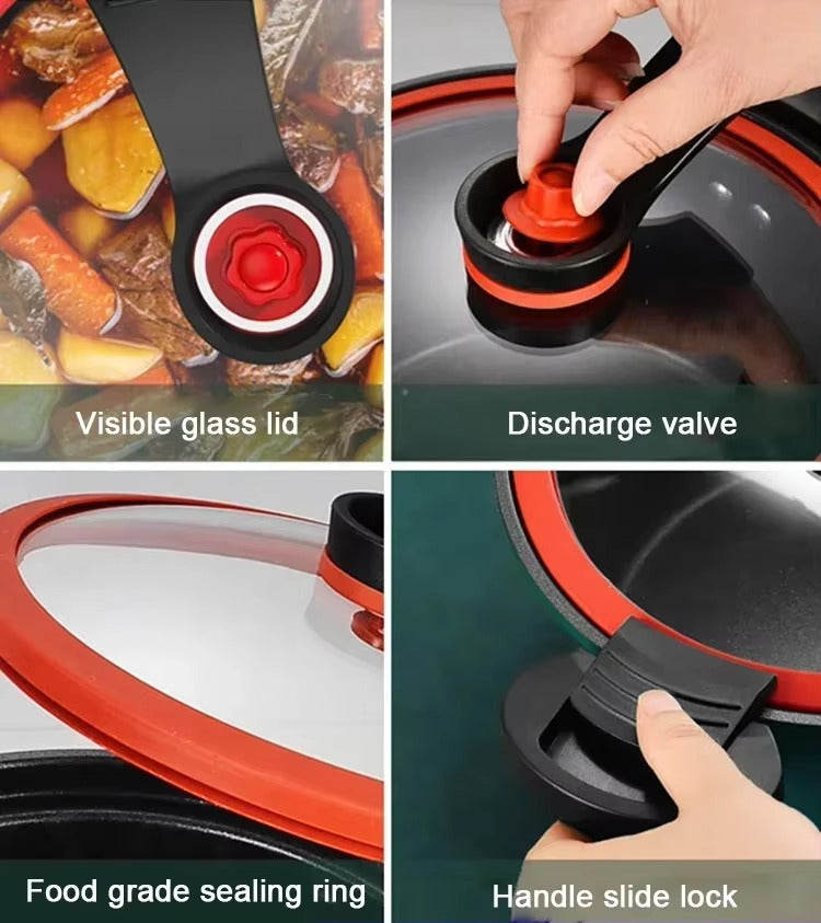 3,5L Mikro-Druck Schnellkochtopf – Antihaft, 5.0 KPA, Vielseitiger Küchentopf für Suppen & mehr
