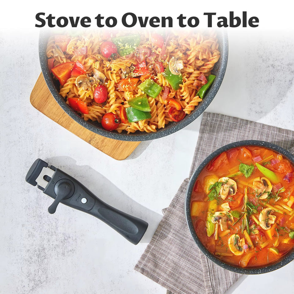 13-teiliges Induktions-Kochgeschirr-Set – Antihaft, Abnehmbare Griffe